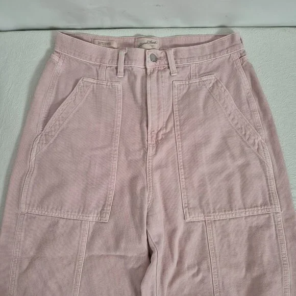 Universal Thread Womens 10 Pink High Rise Easy Barrel Cotton Zip Up Jeans Pants - Picture 5 of 15